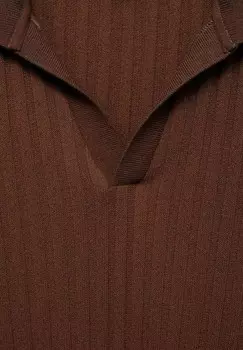 Рубашка-поло Polo Mango, коричневая