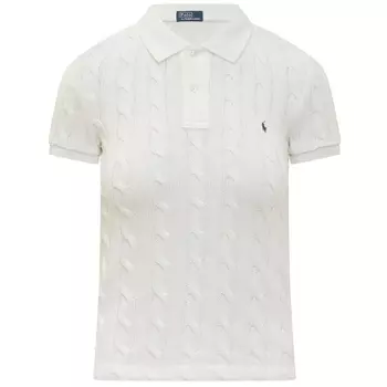 Рубашка-поло Polo Pony Cable-knit Polo Ralph Lauren, белый