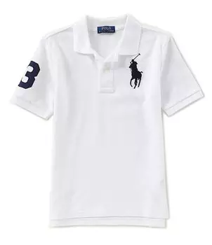 Рубашка-поло Polo Ralph Lauren Big Boys 8-20 с короткими рукавами и классической сеткой Big Pony Player, белый