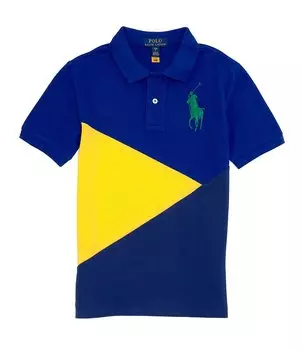 Рубашка поло Polo Ralph Lauren Big Boys 8-20 с короткими рукавами и цветными блоками Big Pony, мультиколор
