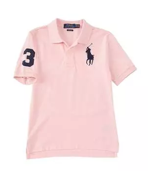 Рубашка-поло Polo Ralph Lauren Big Boys 8-20 с короткими рукавами и классической сеткой Big Pony Player, розовый