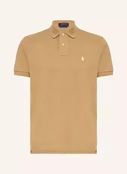 Рубашка поло POLO RALPH LAUREN Piqu Custom Slim Fit, кэмел