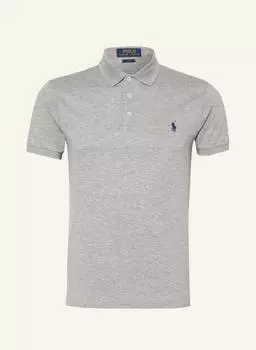 Рубашка поло POLO RALPH LAUREN Piqu Slim Fit, серый
