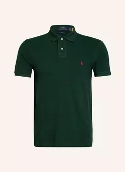 Рубашка поло POLO RALPH LAUREN Piqu Slim Fit, темно-зеленый