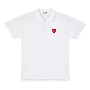 Рубашка поло polo shirt red family heart 'white' Comme Des Garcons Play, белый