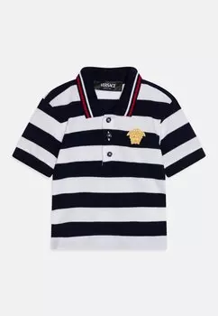 Рубашка-поло POLO STRIPED MEDUSA EMBROIDERY UNISEX Versace, цвет blue navy/oro