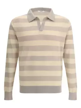 Рубашка-поло Portofino из хлопка в полоску Cruna, желтый