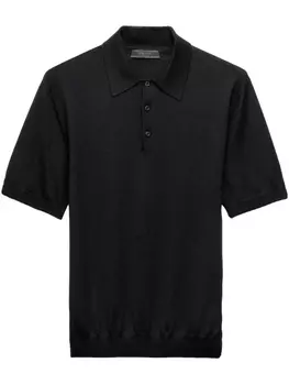 Рубашка-поло Prada из тонкого трикотажа, черный