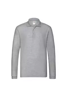 Рубашка поло премиум-класса Heather с длинными рукавами Fruit of the Loom, серый