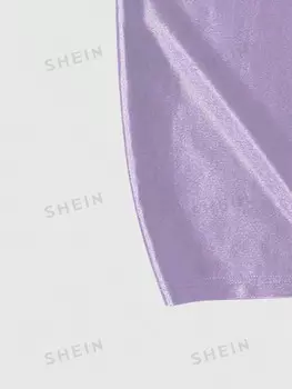 Рубашка-поло Prep с надписью Мужчинам подходит для повседневной носки. Весной и летом школа Romwe, фиолетовый