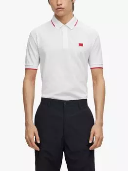Рубашка поло приталенного кроя HUGO Deresino 232, белая