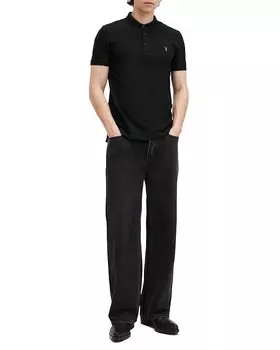 Рубашка поло приталенного кроя из хлопка ALLSAINTS Reform, черный
