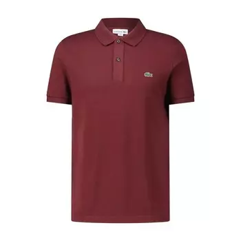 Рубашка поло приталенного кроя из хлопка. Lacoste, красный