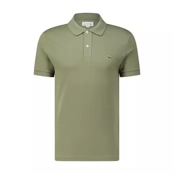 Рубашка поло приталенного кроя из хлопка. Lacoste, зеленый