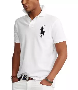 Рубашка поло приталенного кроя Polo Ralph Lauren в сетку с короткими рукавами и короткими рукавами, белый