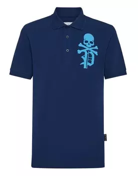 Рубашка-поло приталенного кроя Skull&Bones Philipp Plein, цвет Dark Blue