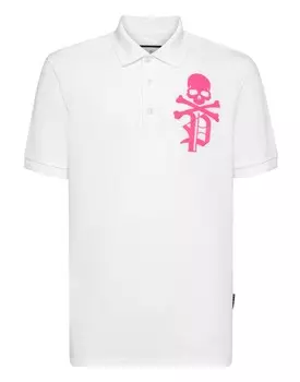 Рубашка-поло приталенного кроя Skull&Bones Philipp Plein, белый