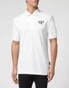 Рубашка-поло приталенного кроя SS Iconic Plein Philipp Plein, белый