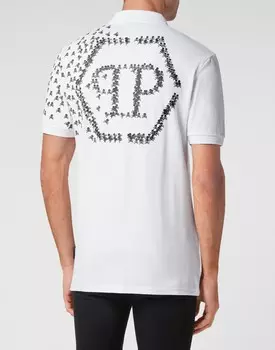 Рубашка-поло приталенного кроя SS Skull&Bones Philipp Plein, белый