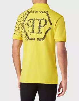 Рубашка-поло приталенного кроя SS Skull&Bones Philipp Plein, желтый