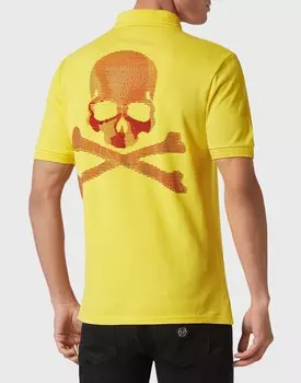 Рубашка-поло приталенного кроя SS Skull&Bones Philipp Plein, желтый