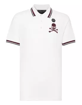 Рубашка-поло приталенного кроя SS Skull&Bones Philipp Plein, белый