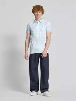 Рубашка-поло прямого кроя из чистого хлопка с вышитым логотипом Tommy Jeans, светло-голубой