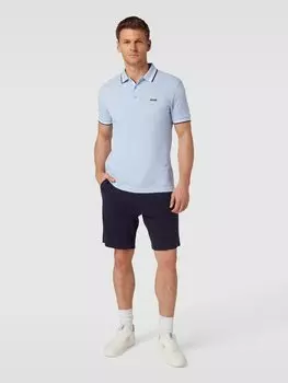 Рубашка поло прямого кроя с этикеткой, модель «Paddy» BOSS Green, синий