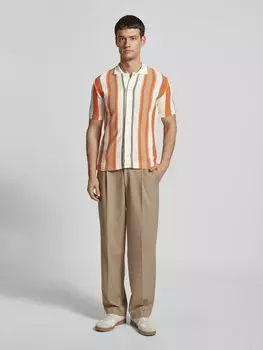 Рубашка-поло прямого кроя с застежкой на пуговицы по всей длине Manuel Ritz, оранжевый