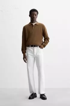 Рубашка-поло purl knit ZARA, цвет Caramel