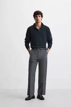 Рубашка-поло purl knit ZARA, темно-синий