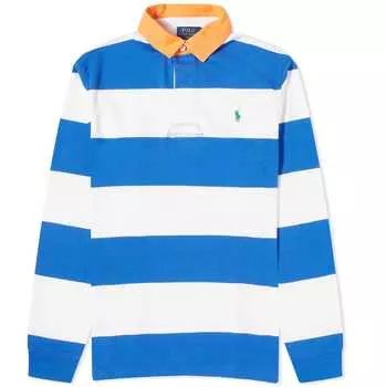 Рубашка Polo Ralph Lauren Block Stripe Rugby, цвет New Iris Blue & White