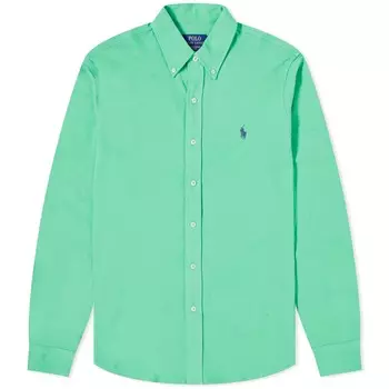 Рубашка Polo Ralph Lauren Button Down Pique, цвет Classic Kelly