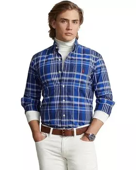 Рубашка Polo Ralph Lauren Classic Fit Plaid Oxford Long Sleeve, цвет Blue Multi