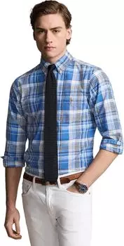 Рубашка Polo Ralph Lauren Classic Fit Plaid Oxford Shirt, цвет Blue Multi