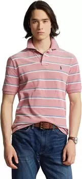Рубашка Polo Ralph Lauren Classic Fit Striped Mesh Polo Shirt, цвет Spring Red Multi