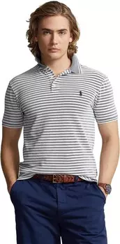 Рубашка Polo Ralph Lauren Custom Slim Fit Stretch Mesh Polo Shirt, цвет Newport Navy/White
