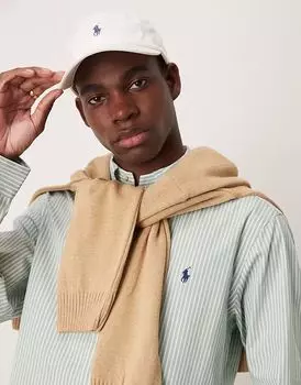 Рубашка Polo Ralph Lauren из эластичного поплина с полосками и логотипом, зелёного/белого цвета, индивидуальный пошив