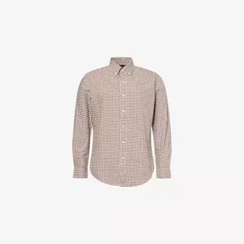 Рубашка Polo Ralph Lauren из хлопка с клетчатым принтом и вышитым логотипом, коричневый