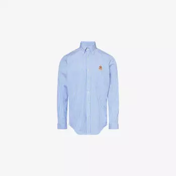 Рубашка Polo Ralph Lauren из хлопкового поплина с полосками и вышитым логотипом бренда, мультиколор