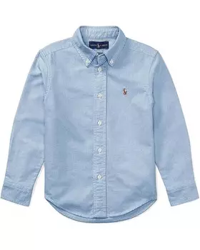 Рубашка Polo Ralph Lauren Kids Cotton Oxford Sport Shirt, цвет Light Blue