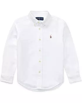 Рубашка Polo Ralph Lauren Kids Cotton Oxford Sport Shirt, белый
