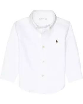 Рубашка Polo Ralph Lauren Kids Cotton Oxford Sport Shirt, белый