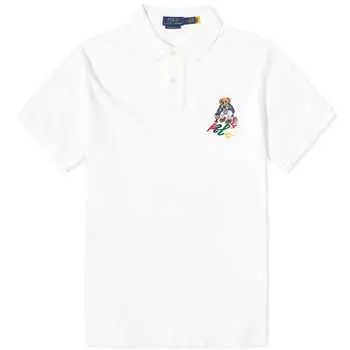 Рубашка Polo Ralph Lauren Painting Bear Polo, белый