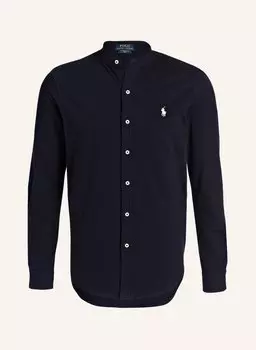 Рубашка POLO RALPH LAUREN Piqu-Standard Fit mit Stehkragen, темно-синий