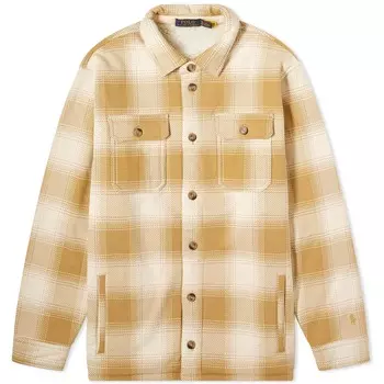 Рубашка Polo Ralph Lauren Quilted Plaid Overshirt, цвет Winter Cream & Cafe Tan