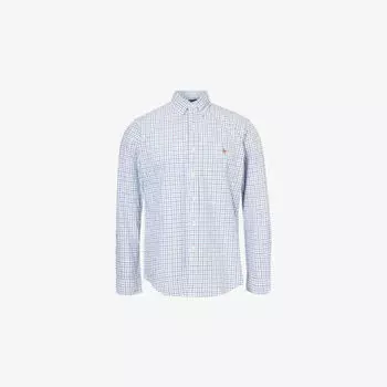 Рубашка Polo Ralph Lauren с клетчатым узором, синий / белый
