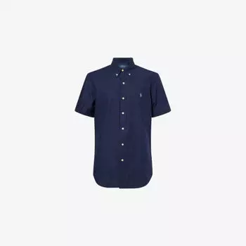 Рубашка Polo Ralph Lauren с коротким рукавом и вышитым логотипом, синий