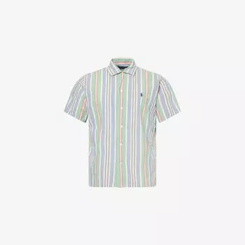 Рубашка Polo Ralph Lauren с короткими рукавами из хлопкового поплина полосатая, мультиколор