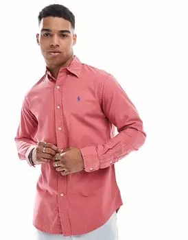 Рубашка Polo Ralph Lauren с логотипом, индивидуальная посадка, красного цвета